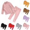 Winter 2 Sets Thermal Underwear for Boys Girls Long Warm Fleece Lined Athletic Base Layer Tops (Pink, 12-18 Months) view 2