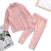 Winter 2 Sets Thermal Underwear for Boys Girls Long Warm Fleece Lined Athletic Base Layer Tops (Pink, 12-18 Months) view 3