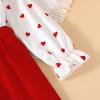 Girl's 2 Piece Outfits High Neck Puff Long Sleeve Dress Loose Blouses Tops Shirts and Wide Leg Pants (Blue, 9 Years) view 2