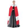 YKJJFVZ Austrian Flag Print Rogue Cosplay Adult Halloween Witch Hooded Cloak Cape Unisex Costume For Horror Parties Masquerade view 3
