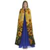 YKJJFVZ Oil Painting Sunflower Print Rogue Cosplay Adult Halloween Witch Hooded Cloak Cape Unisex Costume For Horror Parties Masquerade view 2