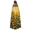 YKJJFVZ Oil Painting Sunflower Print Rogue Cosplay Adult Halloween Witch Hooded Cloak Cape Unisex Costume For Horror Parties Masquerade view 4