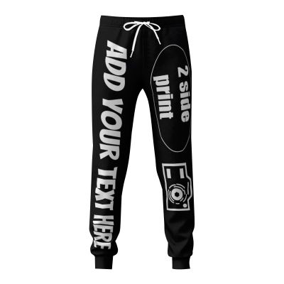 Custom Sweatpants for Men with Photo Text Bulk Custom Pants Custom Text Logo Personalized Funny Pants Design Image Logo Customized Logo Pants 3X-Large Black