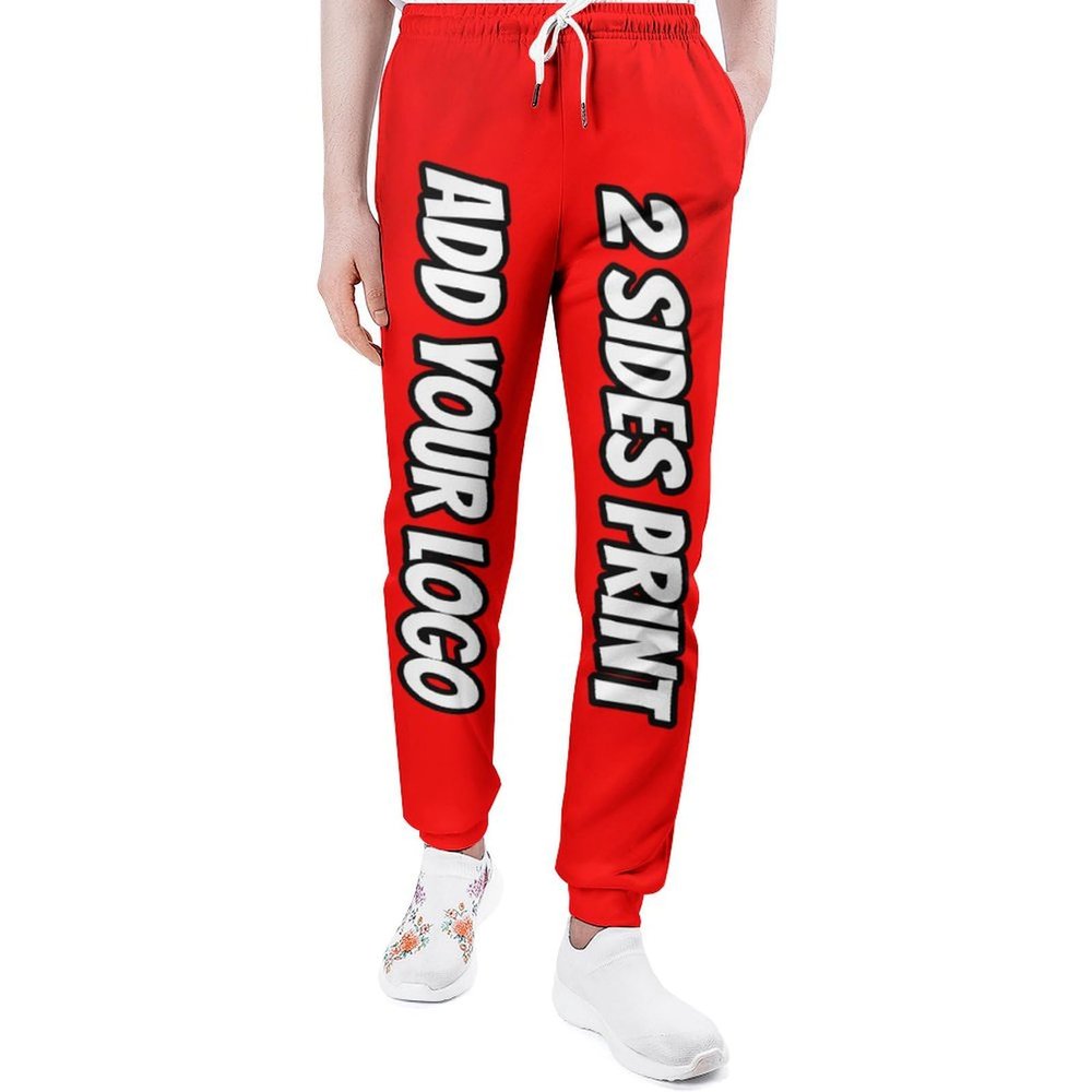 Custom Sweatpants with Photo Text for Men Customize Your Own Image Customize Pants Customizable Sweatpants Customized Pant Large Red