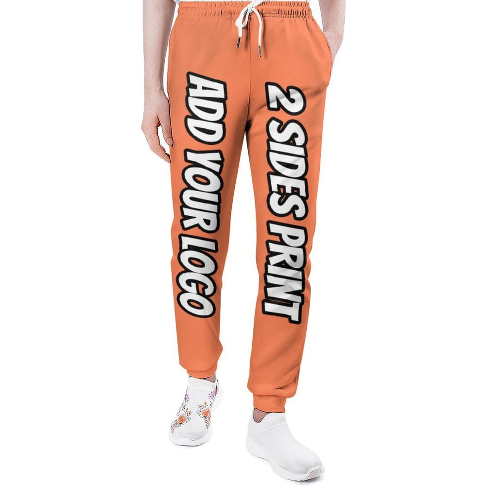 Custom Sweatpants with Photo Text for Men Customize Your Own Logo Customized Pants Custom Sweatpants Personalized Pant Large Orange