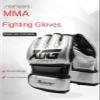 WIVKS MMA Gloves Grappling Sparring for Men Women, Taekwondo Boxing Muay Thai Martial Arts Training Gloves, Half Finger Adjustable Mitts Kickboxing Fighting Punching Bag Workout (Yellow,Medium) view 2