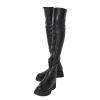Platform Tight High Boots for Women Stretch Leather Chunky Slip On Flats Over The Knee Boots Winter Long Boots view 1