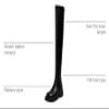 Platform Tight High Boots for Women Stretch Leather Chunky Slip On Flats Over The Knee Boots Winter Long Boots view 3
