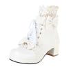 Goth Platform Boots Lace Up Chunky High Heels Ankle Boots with Bow Gothic Cosplay Booties Zipper Punk Shoes view 1