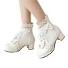 Goth Platform Boots Lace Up Chunky High Heels Ankle Boots with Bow Gothic Cosplay Booties Zipper Punk Shoes view 2