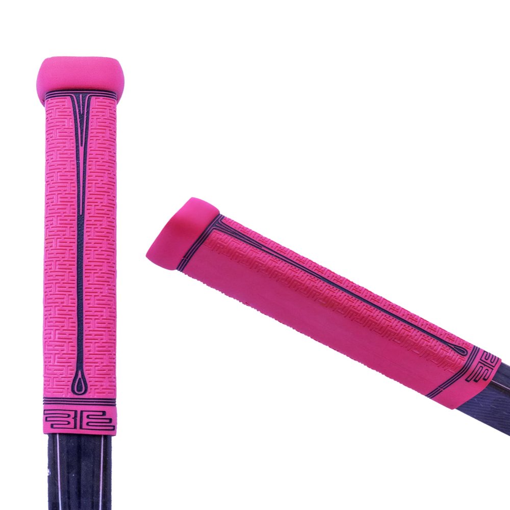Buttendz Fusion Z Hockey Stick Replacement Grip - Reusable Design, Small Knob Player Grip for Top Hand Mobility, Fits All Stick Sizes (Pink, Black Drip)