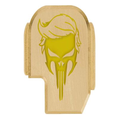 NDZ Performance Slide Cover Back Plate for Sig P365 P365X P365 XL P365 X Macro P365 Fuse 9mm .380, Custom Gold Laser Engravings on Brass, P365 Accessories - Trump Skull