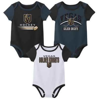 Outerstuff NHL Newborn Baby and Infant Short Sleeve Bodysuit Variety 3-Pack - Vegas Golden Knights, 3-6M