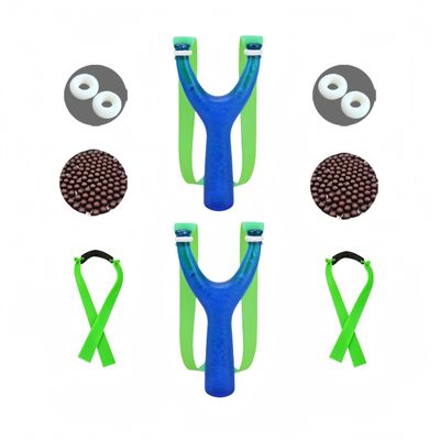2 PCS Slingshot for Adults,Polycarbonate, one Piece Moulding, Wrist Rocket, 2 Thickened Anti-Frozen Bands, 2 Pairs of tie-Free Elastic Loops,100 Clay Balls