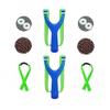 2 PCS Slingshot for Adults,Polycarbonate, one Piece Moulding, Wrist Rocket, 2 Thickened Anti-Frozen Bands, 2 Pairs of tie-Free Elastic Loops,100 Clay Balls view 1