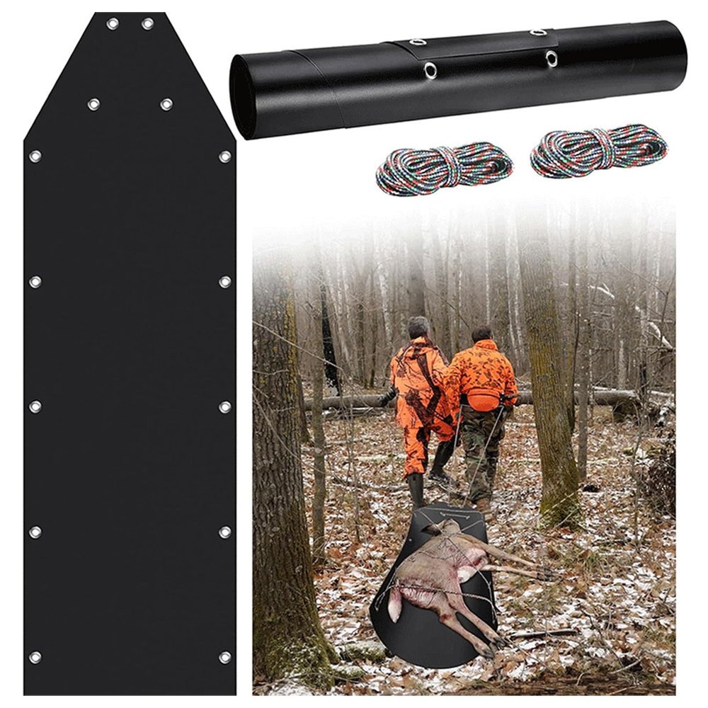 Heavy Duty Deer Drag Sled, Thickened Multi Purpose Portable Tear Snow Sledding Pad Hauling Ice Fishing Supplies Gear Accessories for Men Gifts