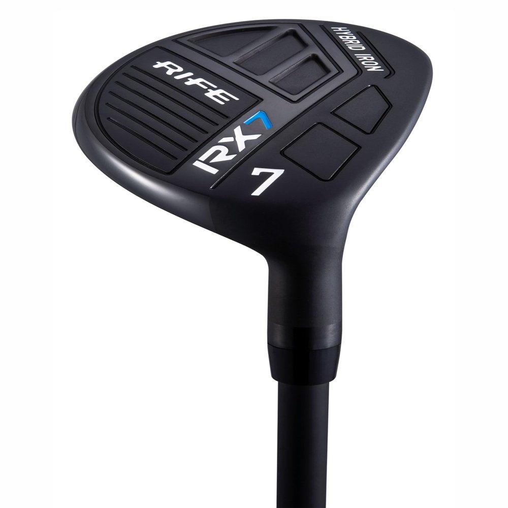 Rife Golf RX7 Tall Mens Right Handed XL Plus 1 Inch Over Standard Length Regular Flex Graphite All True Utility Hybrid Iron #7 Ultra Forgiving Golf Club
