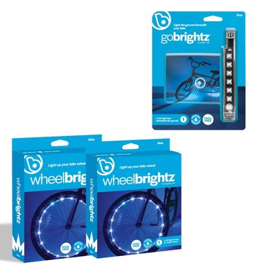 Brightz LED Bike Light Bundle Includes WheelBrightz 2-Pack LED Bike Wheel Lights & GoBrightz LED Bike Frame Light Vibrant, Weather-Resistant Lights for Enhanced Safety & Fun Universal Fit