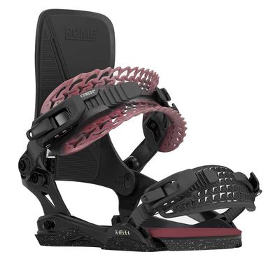 Rome Womens Katana Asymwrap Snowboard Binding - 2024/2025 Black/Burgundy | Medium/Large