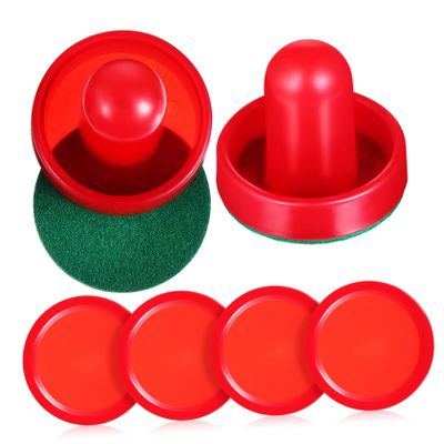 BCOATH Ice Hockey Game Accessories 60mm Red 2 Velvet Pads 2 51mm Balls 4/Bag Hockey Paddle Replacement Pack