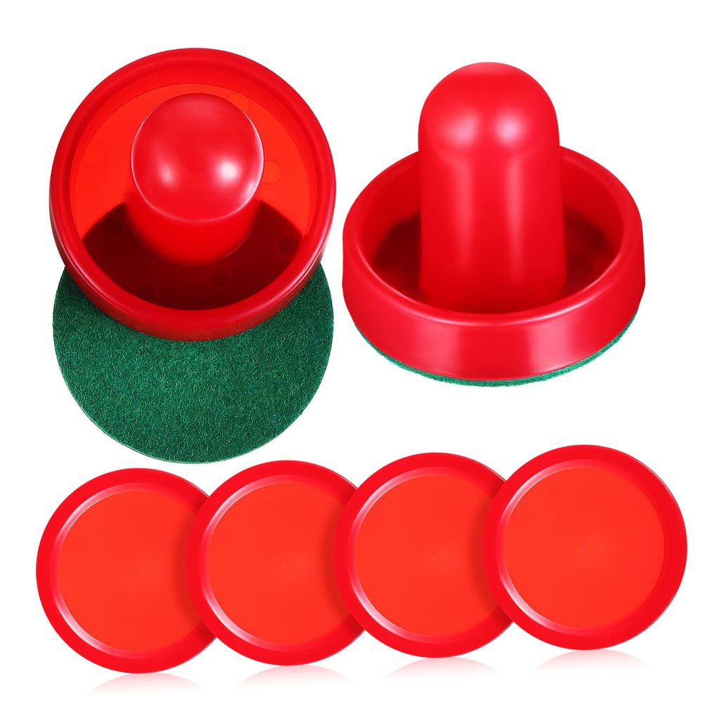 BCOATH Ice Hockey Game Accessories 60mm Red 2 Velvet Pads 2 51mm Balls 4/Bag Hockey Paddle Replacement Pack
