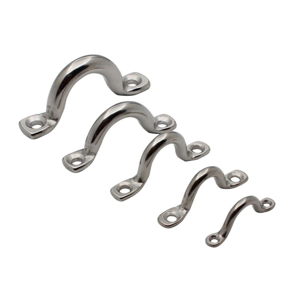 Parliky 10pcs Quality Stainless Hump Shape Boat Handles Plate Staple Ring for Boating Accessories