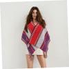 GALPADA Warm Ethnic Style Sweater Shawl Cape for Women Cozy Open Front Cardigan Wrap for Fashion for Birthdays and Holidays view 3
