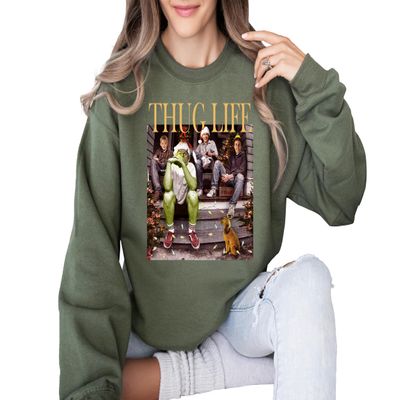 Thug Life Christmas Sweater - Funny Unisex Christmas Sweatshirt - Chirstmas Friends Sweatshirt for Women & Men