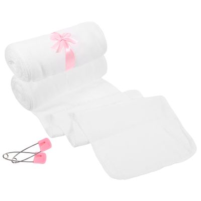AOKWAWALIY 2 Rolls Belly Belt Postpartum Belly Support Band Pregnancy Postpartum Girdle Maternity Binder Shaping Belt Bengkung Slimming Belt Gauze White Cotton