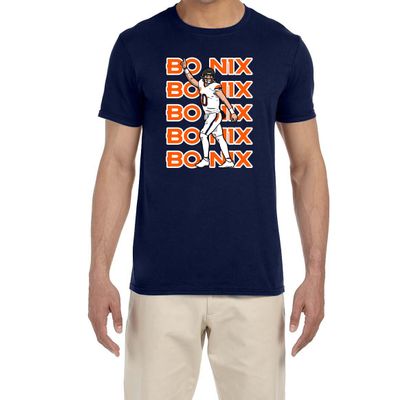 Navy Denver Bo Nix Text Pic T-Shirt Adult XL