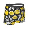 Lemon Fruit Pattern Print Men'S Underwear Boxer Briefs, Soft Comfortable Stretch Briefs For Everyday Use view 4