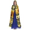 YKJJFVZ Yellow Sunflowers With Red Butterfly04 Print Rogue Cosplay Adult Halloween Witch Hooded Cloak Cape Unisex Costume For Horror Parties Masquerade view 2