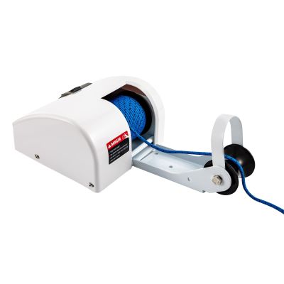 Lzerahera Electric Anchor Winch for Boat 12-Volt DcElectric Boat Anchor Winch with Remote Control Anchors Up to 25 Lb98.43-Feet of Anchor RopeWhite (for Boats with 25lbs Boat Anchor)