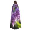 YKJJFVZ Wisteria Flowers With Dreamy Colors3 Print Rogue Cosplay Adult Halloween Witch Hooded Cloak Cape Unisex Costume For Horror Parties Masquerade view 4
