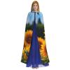 YKJJFVZ Sunflower Garden1 Print Rogue Cosplay Adult Halloween Witch Hooded Cloak Cape Unisex Costume For Horror Parties Masquerade view 2