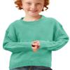 INFULEIMU Girls Sweaters Crewneck Long Sleeve Kids Sweater Fall Winter Chunky Knit Pullover Jumper 5-14 Light Green view 4
