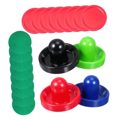 Anneome Air Hockey Pucks and Pusher Accessories Durable Replacement for Game Tables Includes Felt Pads and Red Balls Family Game Rooms