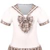 Sunny Fashion Girls Dress Brown Check Bow Tie Sailor Uniform School Short Sleeve Size 12 view 4