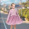 Girls Dress Purple Pearl Pocket Sequin Vintage Elegant Xmas Long Sleeve Size 10 view 2