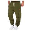 Men's Cargo Sweatpants Drawstring Relaxed Fit Comfy Cargo Joggers Sweat Pants for Mens with Pockets view 1