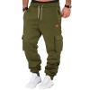 Men's Cargo Sweatpants Drawstring Relaxed Fit Comfy Cargo Joggers Sweat Pants for Mens with Pockets view 2