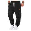 Men's Cargo Sweatpants Drawstring Relaxed Fit Comfy Cargo Joggers Sweat Pants for Mens with Pockets view 1