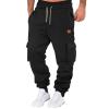 Men's Cargo Sweatpants Drawstring Relaxed Fit Comfy Cargo Joggers Sweat Pants for Mens with Pockets view 2