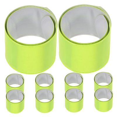 Anneome 10pcs Reflective Straps for Men Safety Wristbands Running Reflective Gear High Visibility Slap Bracelets