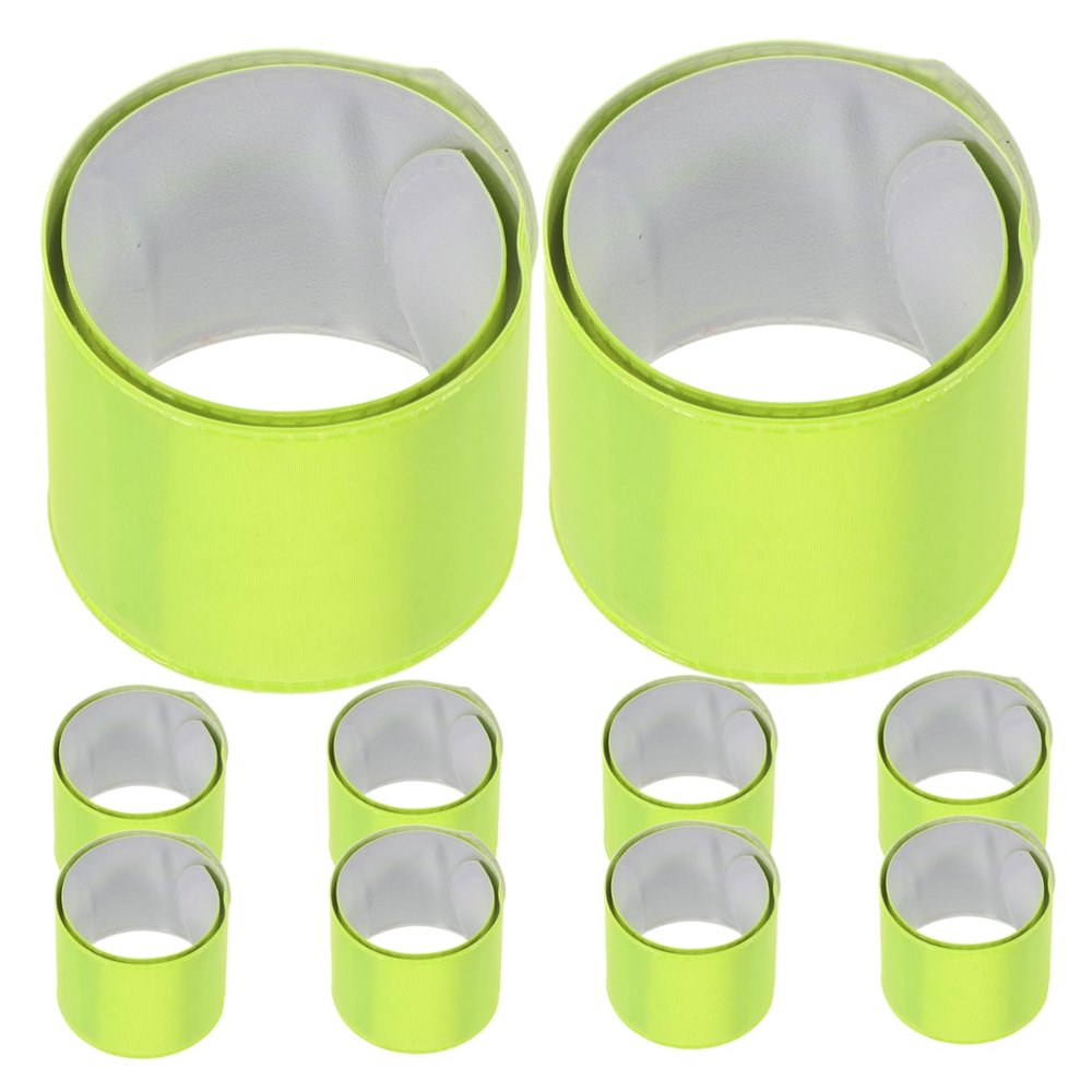 Anneome 10pcs Reflective Straps for Men Safety Wristbands Running Reflective Gear High Visibility Slap Bracelets