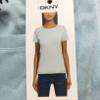 DKNY Women's Short Sleeve Crew Neck Organic Cotton Tee (Large, Blue) view 3