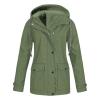 2024 Fall Winter Fleece Lined Rain Jacket Women Long Sleeve Hiking Lightweight Softshell Raincoat Hooded Trench Coats view 1