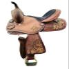 8 Inch Western Kids Barrel Saddle with Floral Tooled, Western Youth Child Genuine Leather Pony Saddle Tack Set WS-100A view 1