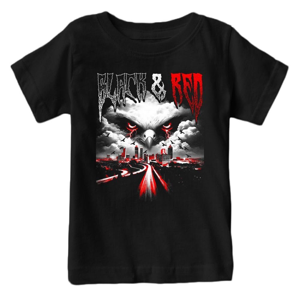 Xtreme Apparrel Black & Red Kid's T-Shirt for Atlanta Football Fans (Black Shirt, YS)