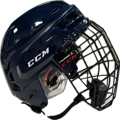 C C M Ice Hockey Helmet-Tacks 720 Combo Helmet-Small-Navy